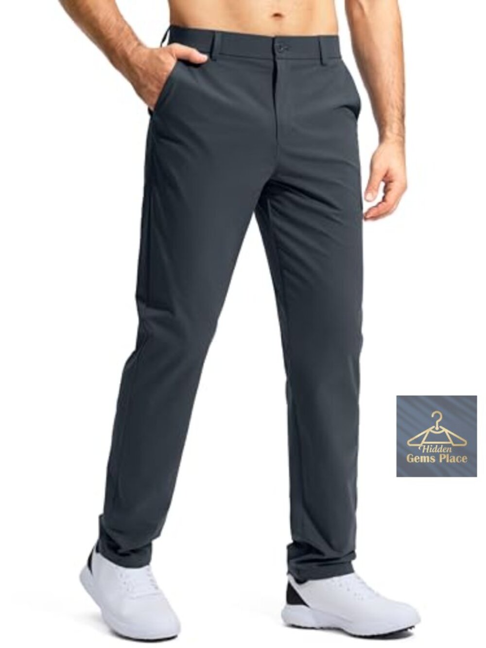 Men's Golf Pants Stretch Lightweight Quick Dry Casual Slacks Trousers Pockets